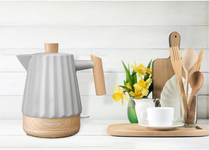Concept RK0091 Ceramic water kettle 1,5 l, light grey, Hellgrau 1.5 Liter Hellgrau, 1.5 Liter Hellgr