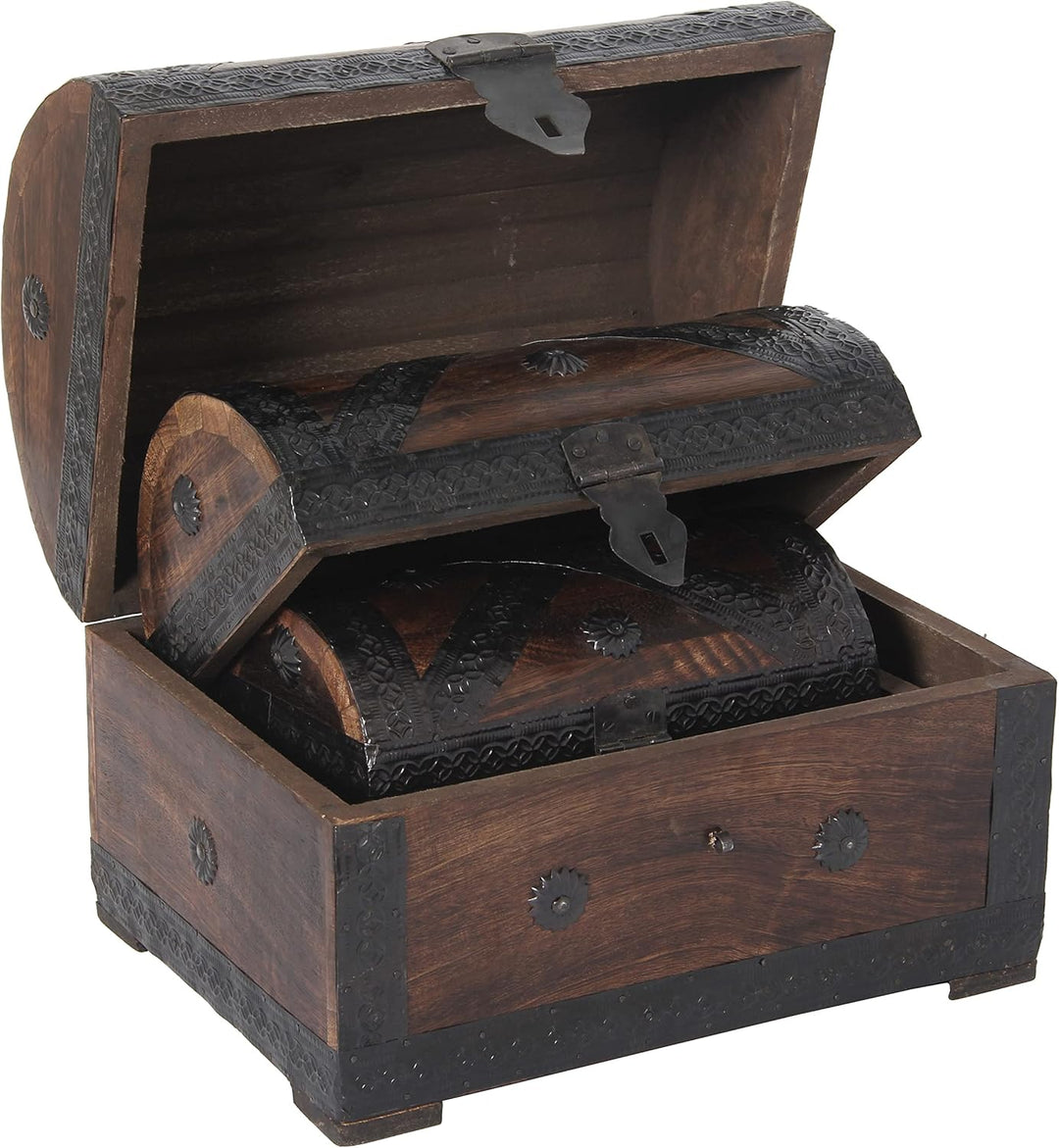 Bartl 110314 Piraten-Schatztruhen 4er Set XXXXX-Large Dunkelbraun, XXXXX-Large Dunkelbraun