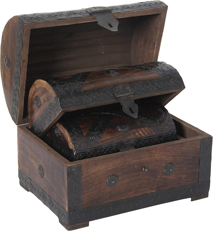 Bartl 110314 Piraten-Schatztruhen 4er Set XXXXX-Large Dunkelbraun, XXXXX-Large Dunkelbraun
