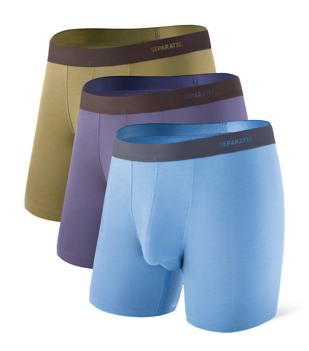 Separatec Herren Boxershorts, Herren Unterhosen aus Bambus-Viskose, atmungsaktiv und weich, Doppelbe