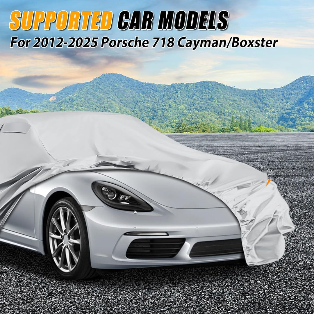 Autoabdeckung Wasserdicht für 1997–2025 Porsche 718 Boxster/Cayman, Vollgarage Autoplane Auto Abdeck