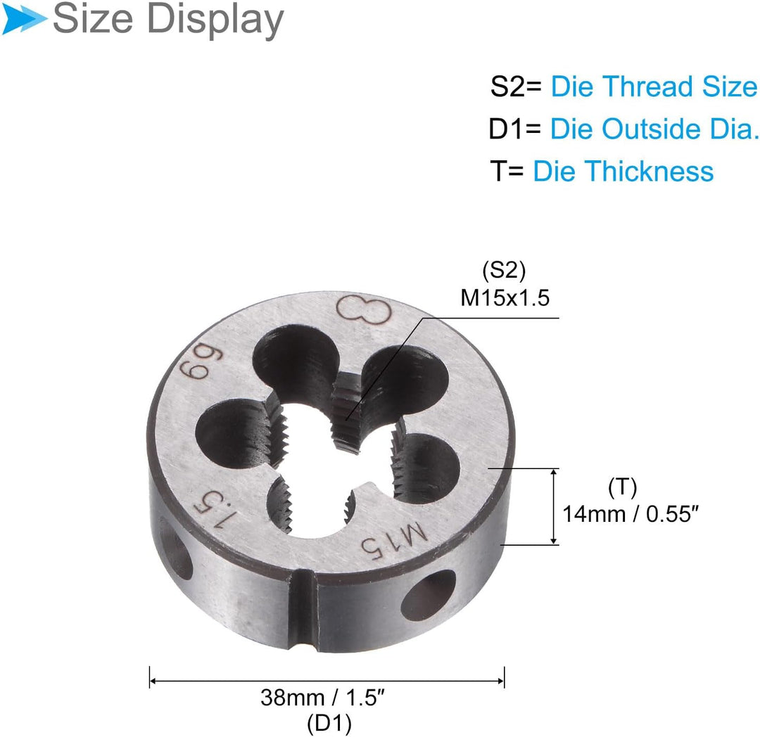 Die Stock Griff Set, M15x1.5 Gewindeschneideisen & 38mm Aussendurchmesser / M12-M16 Gewindeschneidei