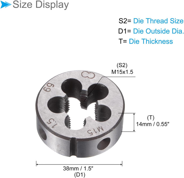 Die Stock Griff Set, M15x1.5 Gewindeschneideisen & 38mm Aussendurchmesser / M12-M16 Gewindeschneidei