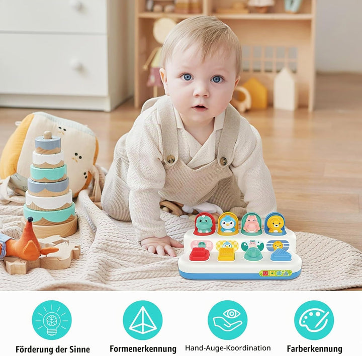 Pop up Baby Spielzeug ab 12 Monate, Montessori Spielzeug ab 1 Jahr Motorikspielzeug ab 6 Monten Früh