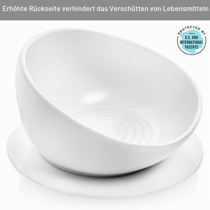 CatGuru Ceramic Cat Food Bowl High-Low Weiss, High-Low Weiss