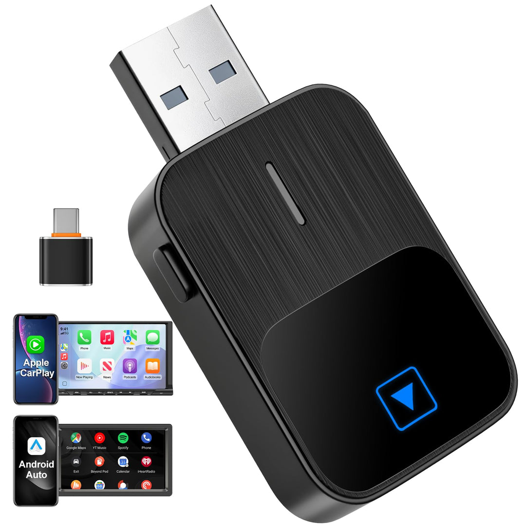 CarPlay Wireless Adapter, 2 IN 1 Wireless Android Auto & Carplay Wireles Adapter, Wandelt Wired CarP