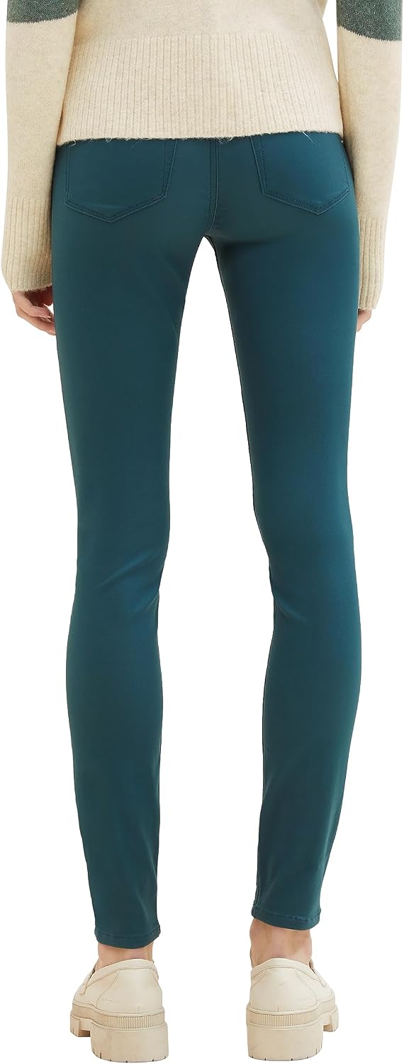 TOM TAILOR Denim Damen NELA Extra Skinny Jeans in Leder-Optik 1038298 25W / 32L 34050-coated Huntsma
