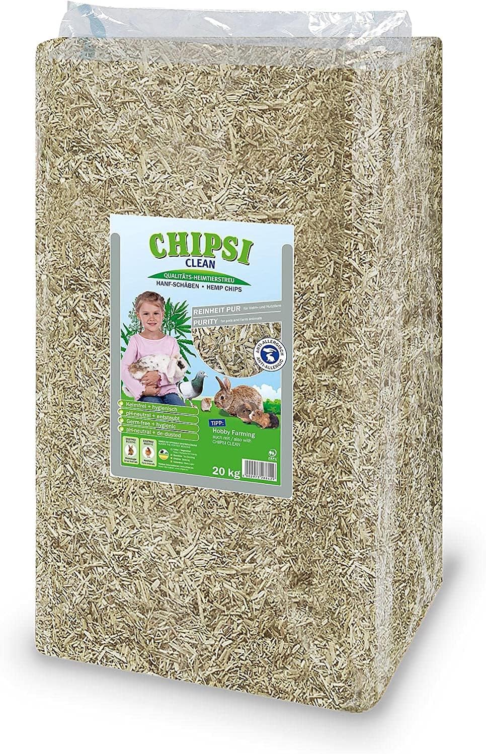 SUPRAVIT Hanfeinstreu Ballen Pferdeeinstreu - TierWohl CLEAN Hanf ist für allergische und Sensible P