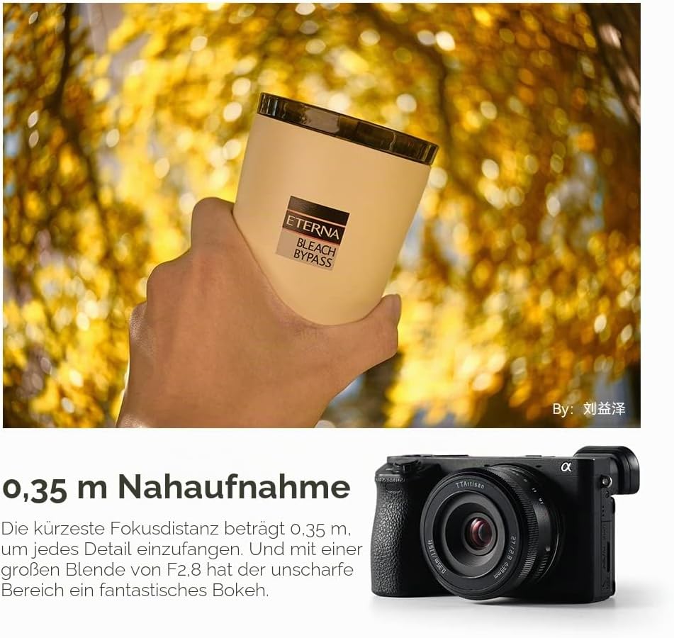 TTARTISAN AF 27mm F/2.8 E APS-C Fester Fokus Linse für Sony E-Bajonett A6000 A6100 A6300 A6500 ZV-E1