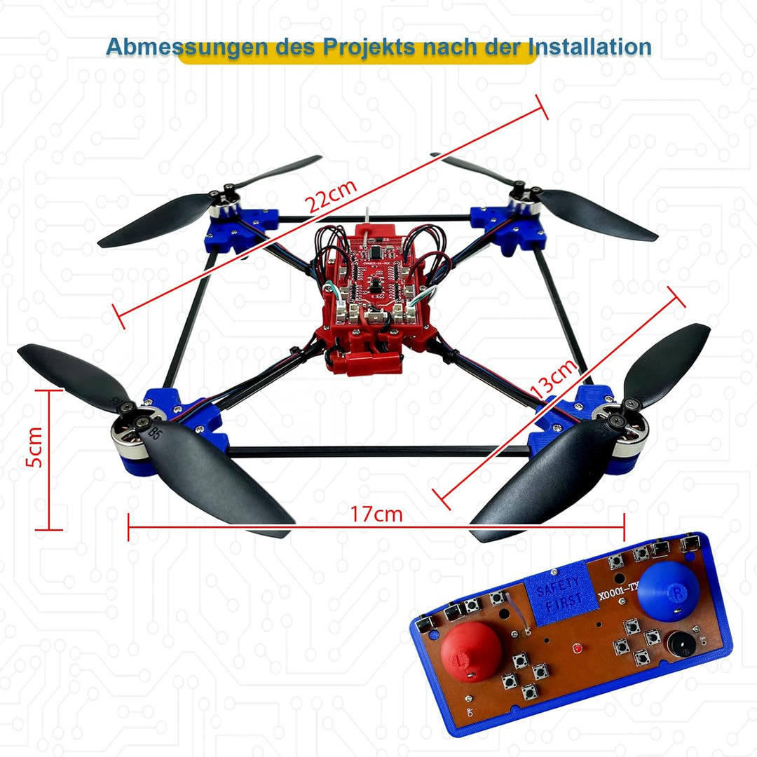 Quadrotor-Drohnen-DIY-Kit Ein einzigartiges STEM-Projekt mit Bürstenlosem Motor, optischem Flussschw