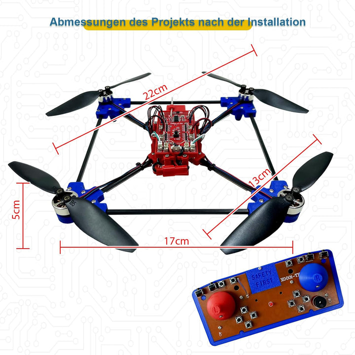 Quadrotor-Drohnen-DIY-Kit Ein einzigartiges STEM-Projekt mit Bürstenlosem Motor, optischem Flussschw