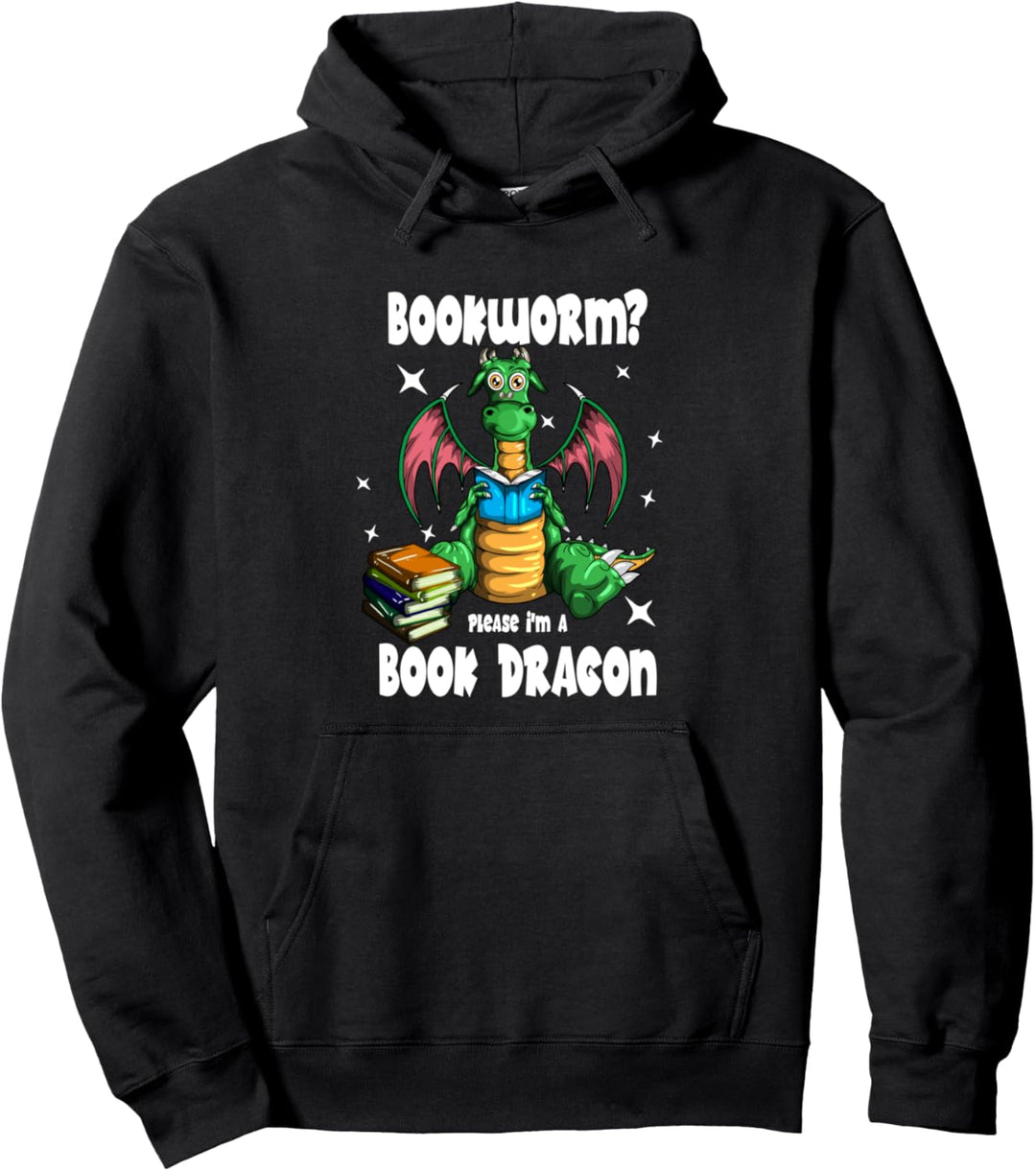 Buch Bookworm please i'm a book dragon Bücherwurm Bibliothek Pullover Hoodie