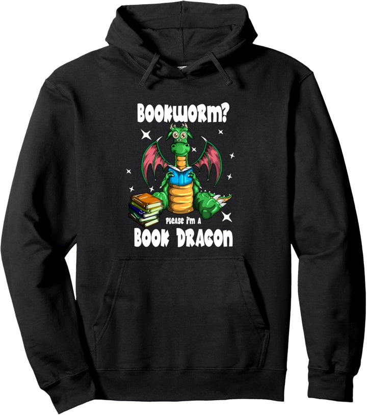 Buch Bookworm please i'm a book dragon Bücherwurm Bibliothek Pullover Hoodie