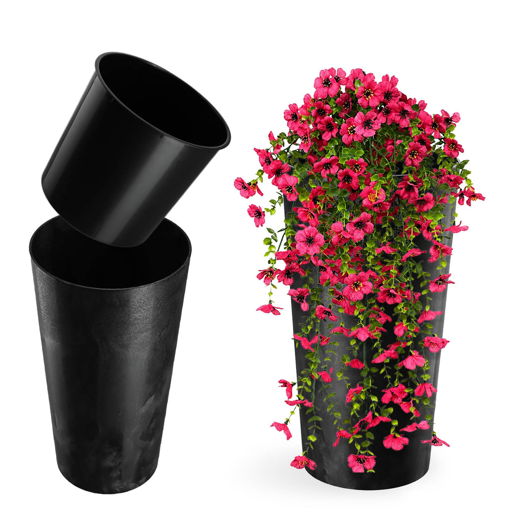 KADAX Blumentopf mit Holzspänen, eleganter Übertopf mit herausnehmbarer Einlage, Blumentopfschutz fü