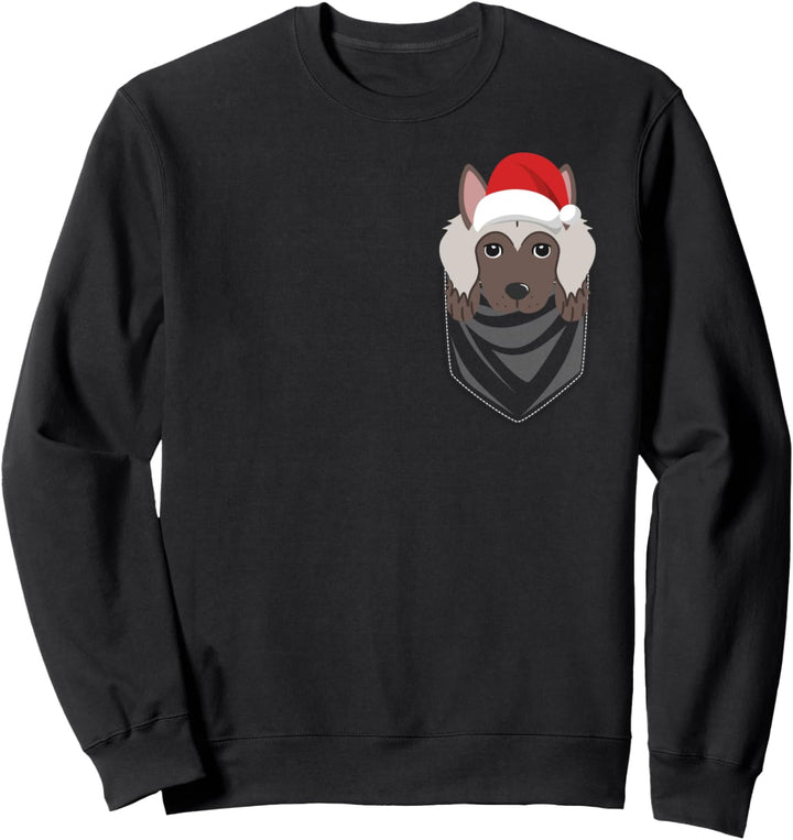 Pocket Graphic Chinesische Schopfhund Weihnachten Hund Sweatshirt