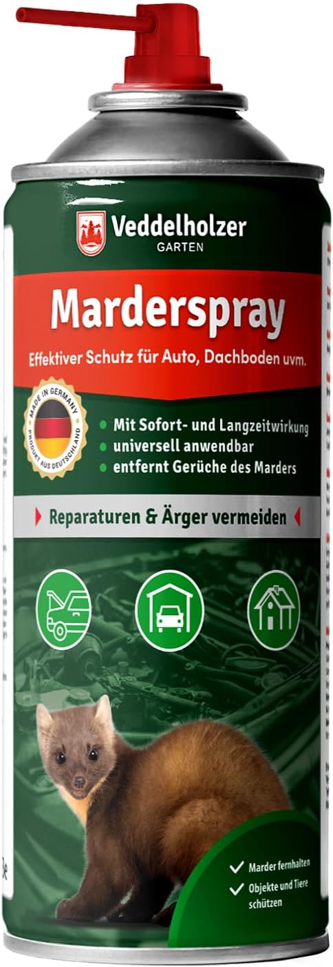 Veddelholzer Marderspray für Auto, Dachboden & Garage | 400 ml | Sofortiger & Langfristiger Schutz f