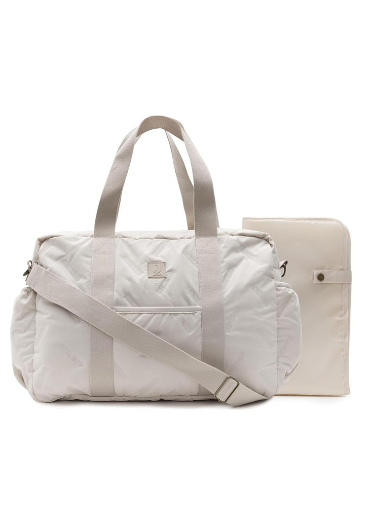 Jollein Wickeltasche Embossed Lily – Sand – Stylische Wickeltasche mit Geprägtem Muster – Wasserabwe