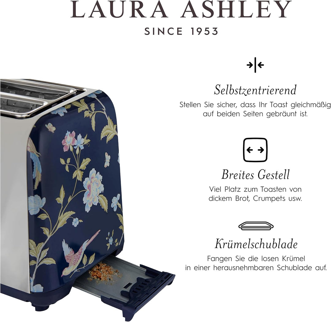 Laura Ashley Toaster und Wasserkocher Set von VQ (Elveden Marine, Elektrischer Wasserkocher und 2-Sc