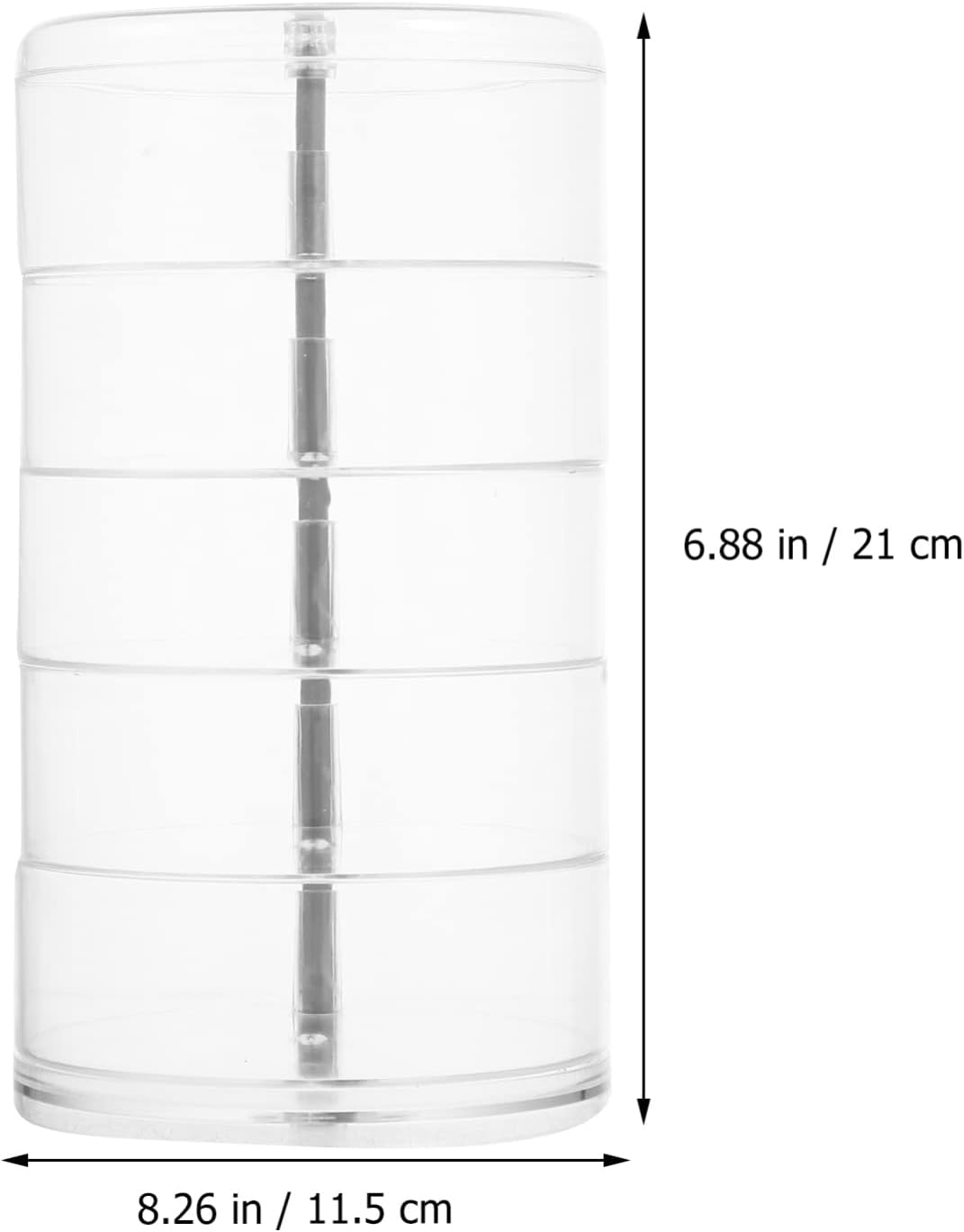 Cabilock Mehrschichtiger Drehbarer Multi Organizer Box 21X11.5X11.5Cm Transparent Schmuckkästchen Fü