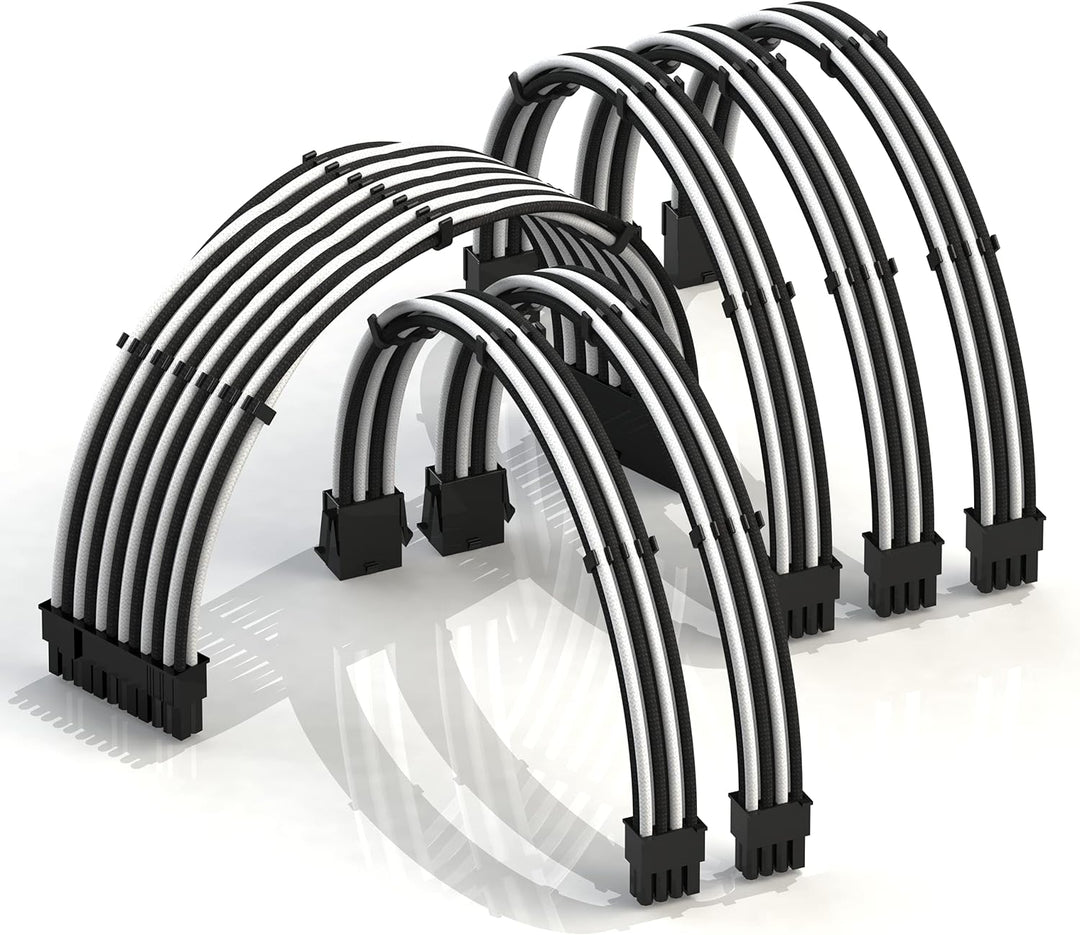 LINKUP - AVA 30cm PSU Kabelverlängerung Ummantelt GPU Nach Mass PC Stromversorgung mit Kamm-Kit - Ko