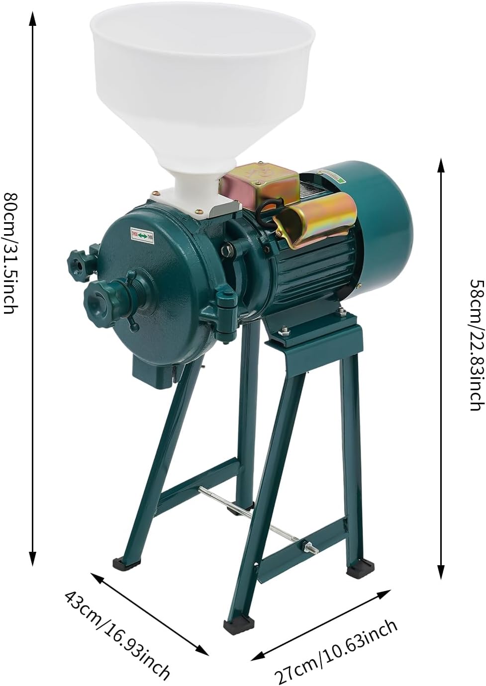 2200W Elektrisch Getreidemühle Kornmühle, Schrotmühle Zerkleinerer Grain Mill mit Trichter, Elektris