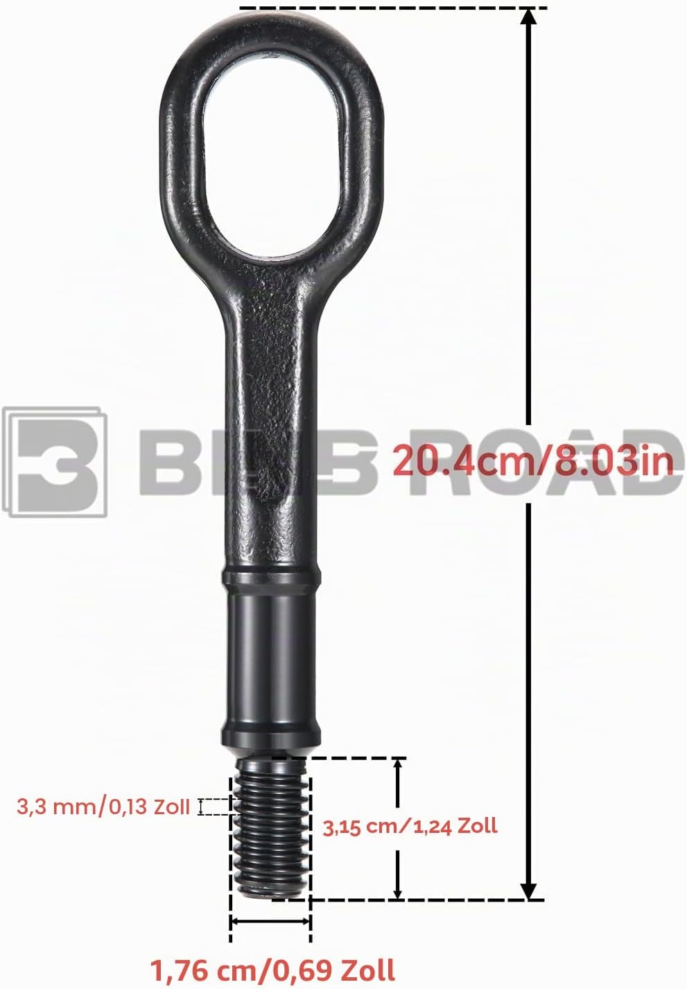 Abschlepphaken Abschleppöse 1T0805615A kompatibel mit Volkswagen Golf GTI CC Beetle Passat Jetta Tig