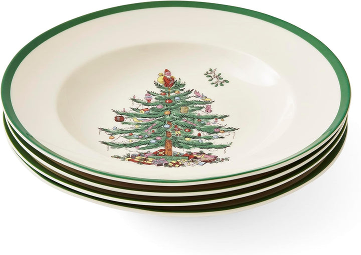 Portmeirion Home & Gifts Spode Suppenteller, Keramik, mehrfarbig, 4 Stück, 23 x 23 x 4 cm Weihnachts