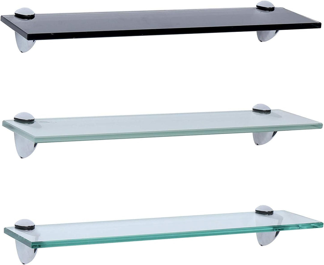 Rapid Teck Glas Wandregal Michglas Weiss Matt 80cm x 10cm - Glasregal mit 8mm ESG Sicherheitsglas -