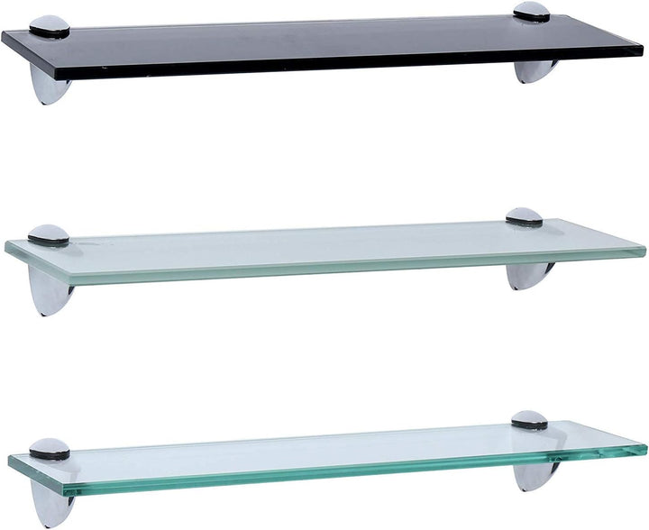 Rapid Teck Glas Wandregal Michglas Weiss Matt 80cm x 10cm - Glasregal mit 8mm ESG Sicherheitsglas -