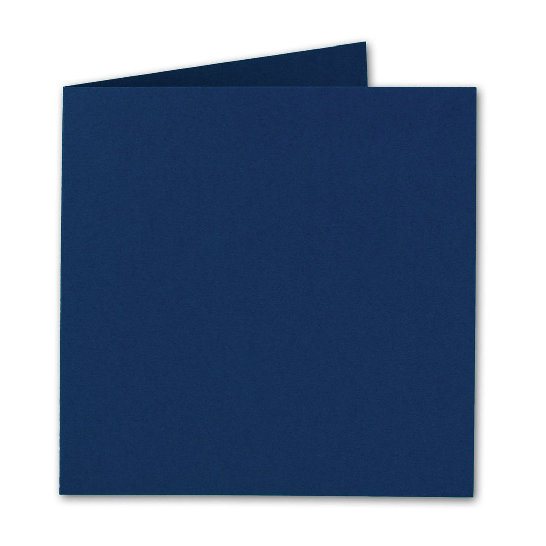 Quadratische Falt-Karten 15 x 15 cm - Nachtblau - 700 Stück - formstabil - für Drucker geeignet - fü