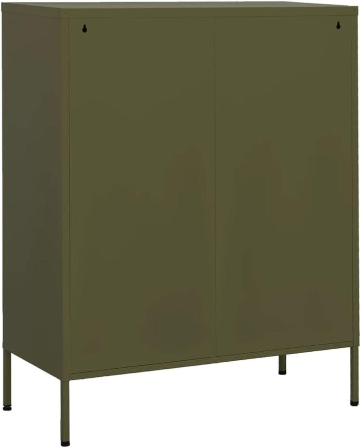 Aufbewahrungsschrank aus Metall mit 2 Schubladen, Aktenschrank mit 2 Türen und Regalen, 80x35x102cm