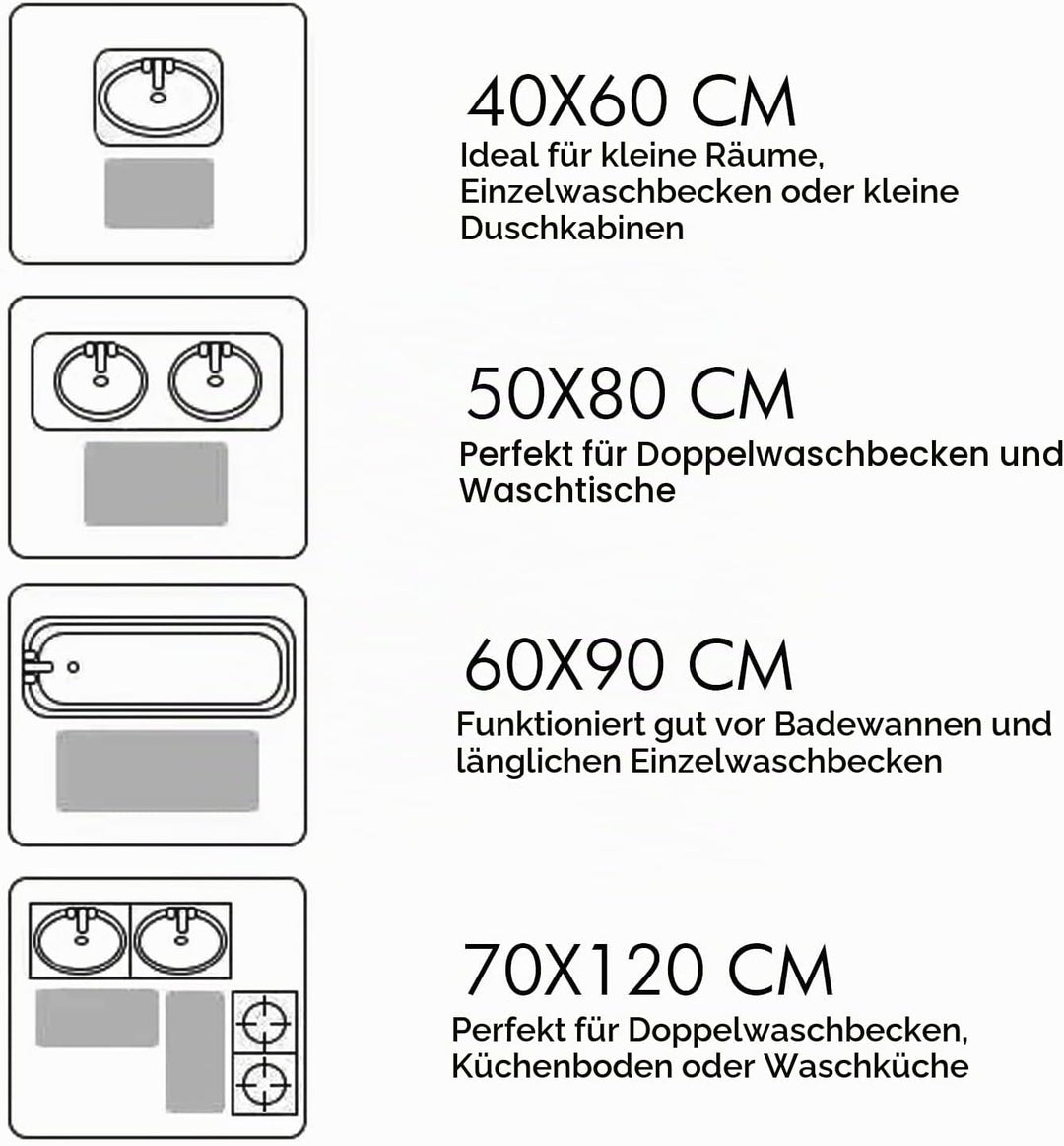 MIULEE Teppich Badematte Badezimmerteppich Bettvorleger rutschfest Badteppich Badvorleger Saugfähige
