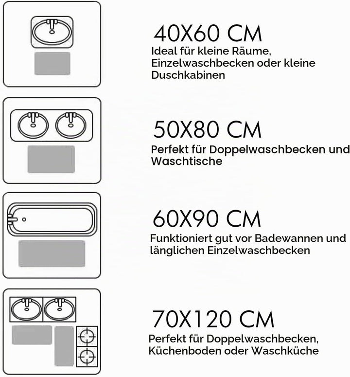 MIULEE Teppich Badematte Badezimmerteppich Bettvorleger rutschfest Badteppich Badvorleger Saugfähige
