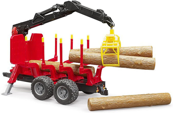 bruder Aanhanger met Boomstammen Grijper Single