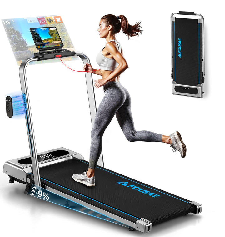 Laufband für Zuhause, 5 in 1 Walking Pad, 12km/h Klappbar Laufband mit 9% Steigung, 2.75HP bürstenlo