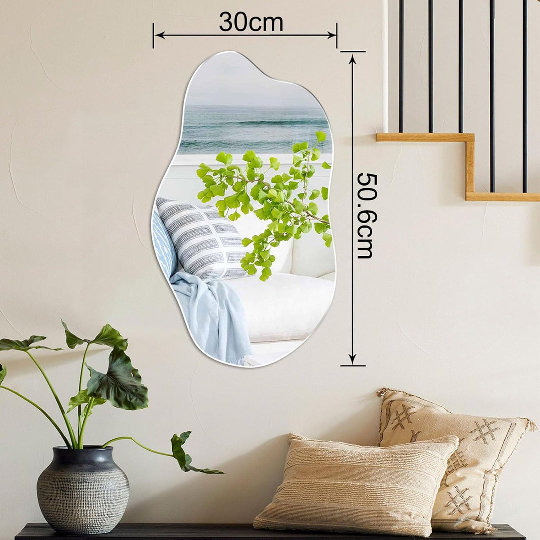 JMITHA Wandspiegel Asymmetrisch Spiegel Dekorative Wandspiegel Asymmetrischer Spiegel HD Glas Tischs