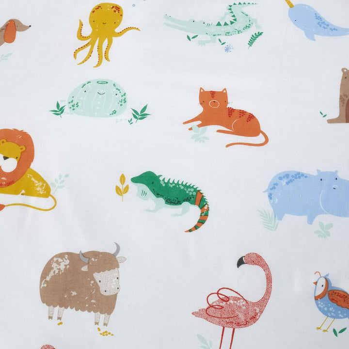 Happy Linen Company Bettwäsche-Set für Mädchen und Jungen, mit Tiermotiven, ABC, Weiss, mehrfarbig,