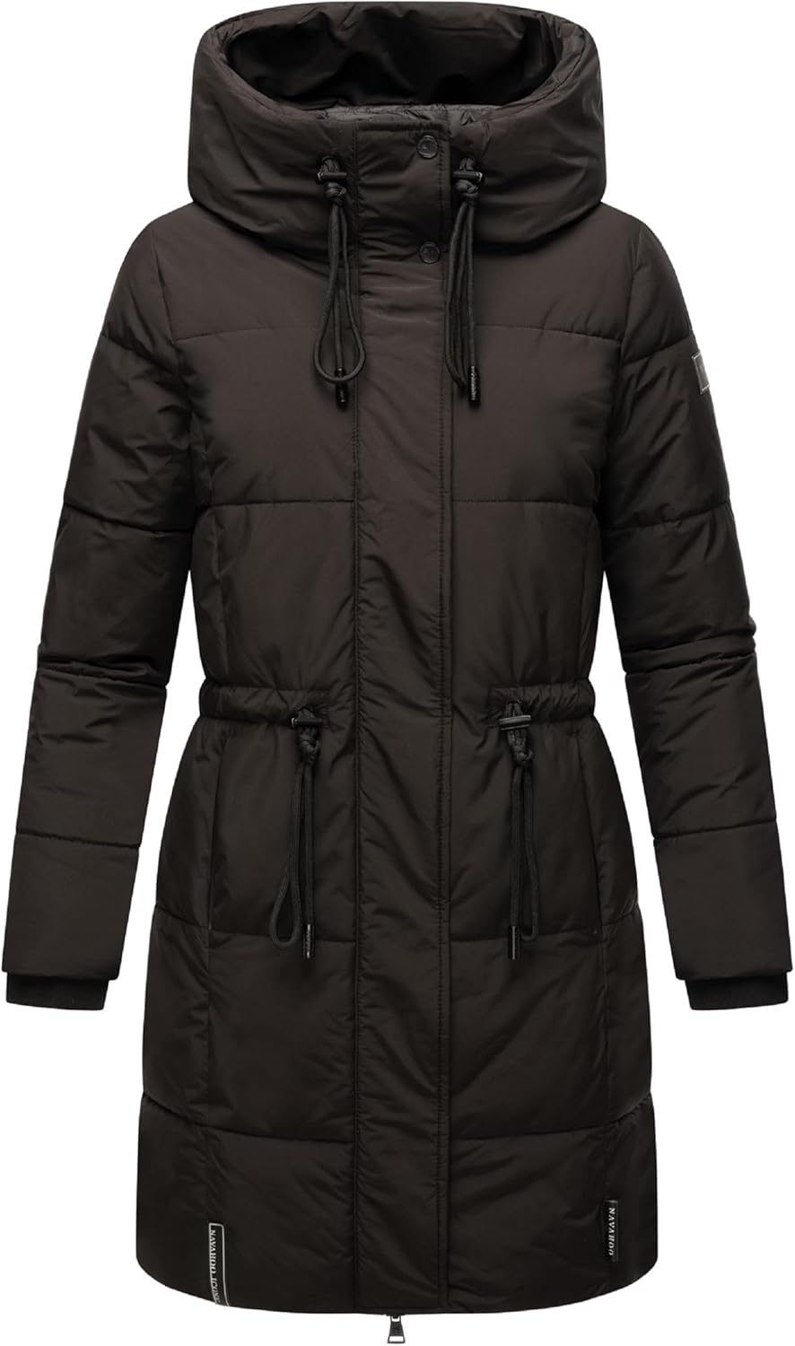 Navahoo Damen Wintermantel kurzer Steppmantel mit Kapuze Zuckertatze XIV XS-XXL XS Schwarz, XS Schwa