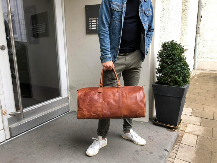 HOLZRICHTER Berlin No 17-1 (XL) - Premium Vintage Weekender Reisetasche, Sporttasche & Handgepäck au