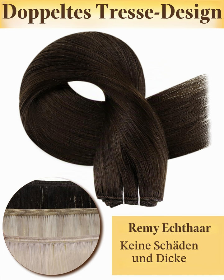 Hetto Echthaar Tressen Extensions Braun Tressen Echthaar Extensions Remy Echthaar Extensions Tressen