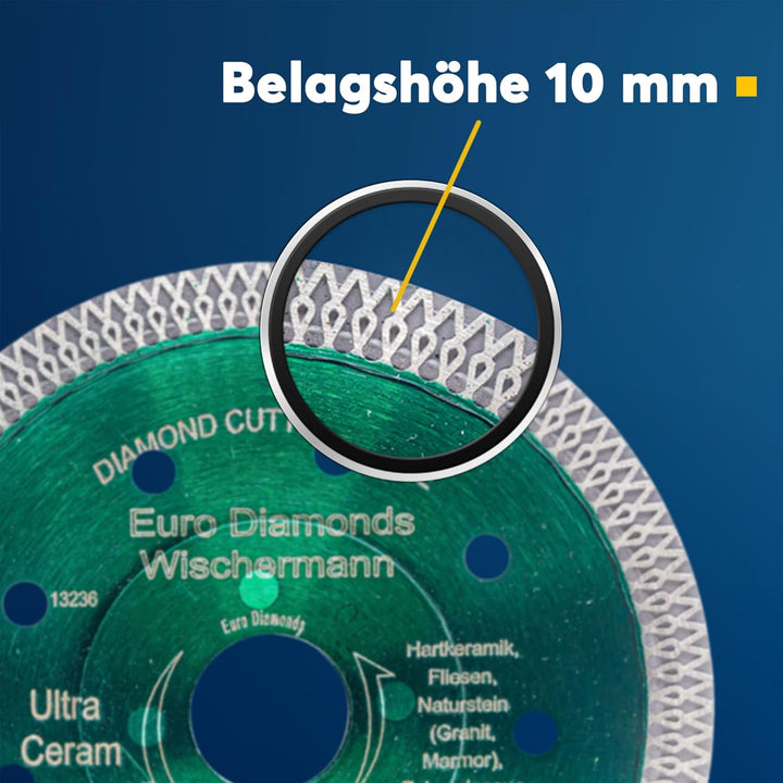 Profi Diamant-Trennscheibe Ceramic Super Ultra von EDW, 115 mm x 22,2mm, Fliesenscheibe/Fliesentrenn