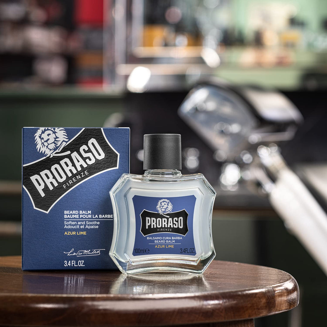 Proraso Beard Balm Azur Lime, 100 ml, duftender Bart Balsam schützt und pflegt den Bart und hilft, J