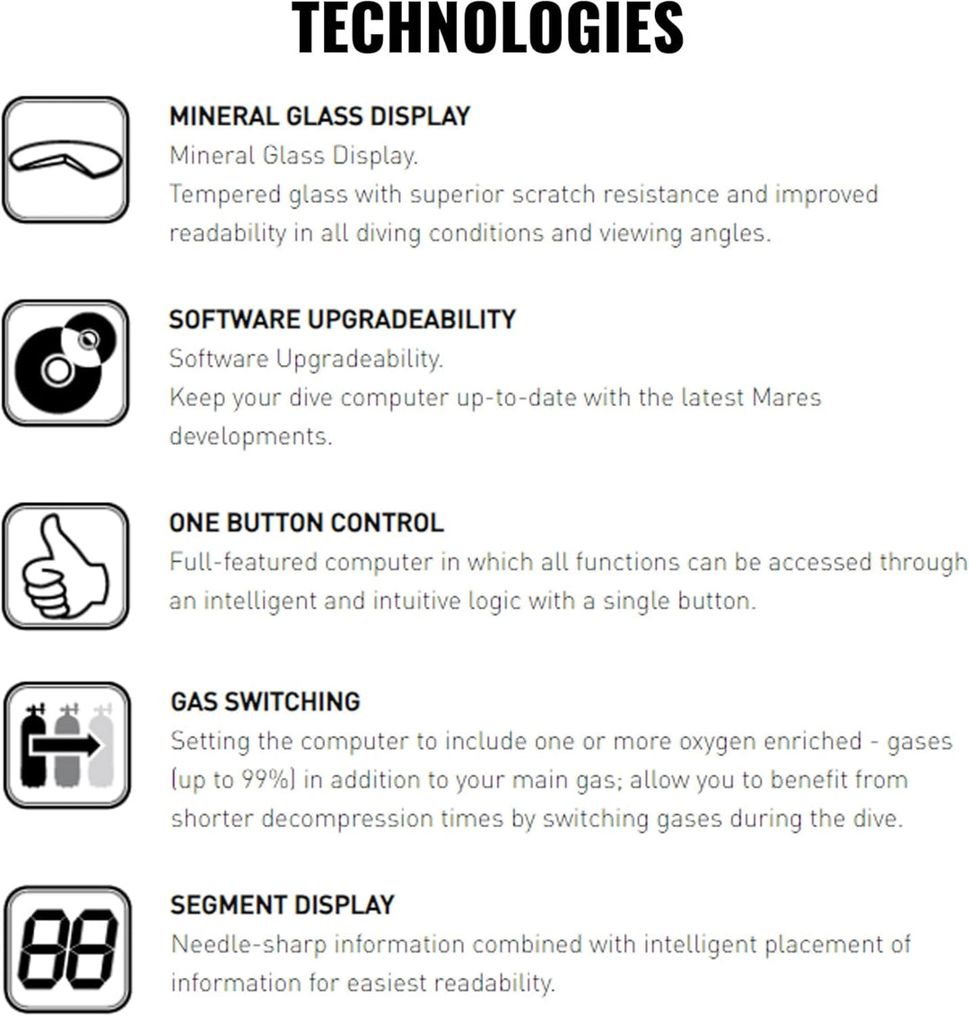 Mares Puck Pro + Tauchcomputer One size Black/White, One size Black/White