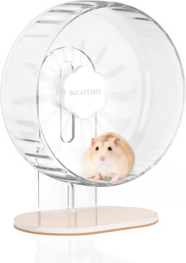 Bucatstate Hamsterrad, 26cm Laufrad Hamster Leise Hamster Spielzeug Transparent, rutschfeste Laufsch