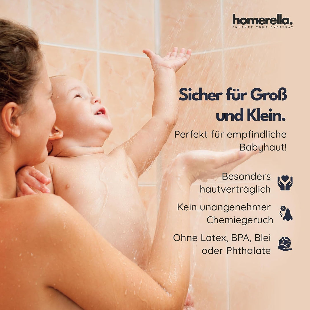 Homerella® Duschmatte rutschfest - 100% BPA frei - Inkl. 2 Haken zum Aufhängen 53x53cm - Antirutschm