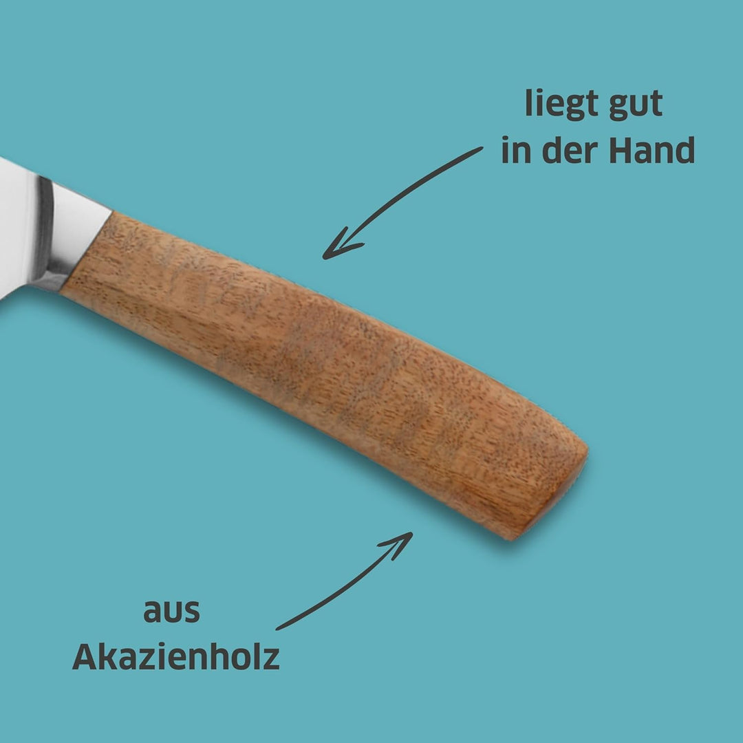 Kuppels Brotmesser WOOD | Brotmesser mit Wellenschliff | Klingenlänge 20 cm | scharfes Küchenmesser