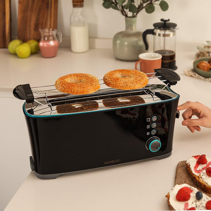 Cecotec Toaster Toast&Taste Extra B, 1000W Leistung, Doppel-Langschlitz für 2 Toasts, XL-Schlitz, Au