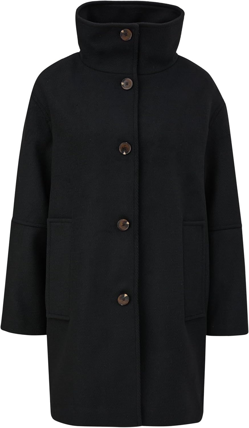 Twill-Mantel aus Wollmix 44 Schwarz, 44 Schwarz