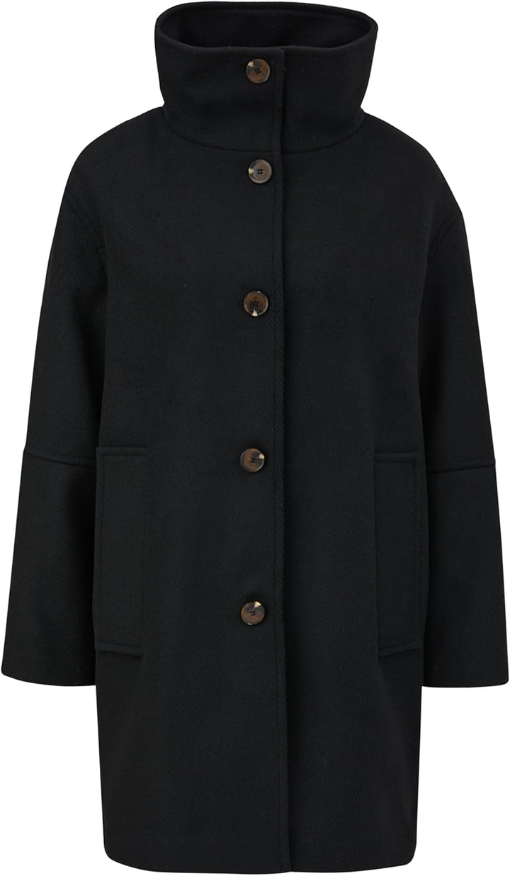 Twill-Mantel aus Wollmix 44 Schwarz, 44 Schwarz