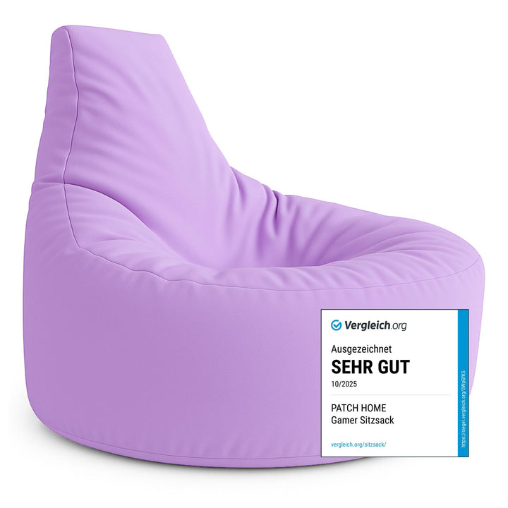 PATCH HOME Gamer Kissen & Lounge Sitzsack – befüllbar mit Reissverschluss, gefüllt mit Styropor, gee